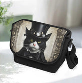 Steamcat Messenger Bag - Steampunk Cute Cat in a Top Hat School Bag (JPSTEAMCM)
