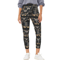 Steampunk Leggings - SteamCat - High Waisted Yoga Leggings with Pockets