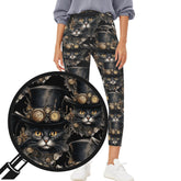 Steampunk Leggings - SteamCat - High Waisted Yoga Leggings with Pockets