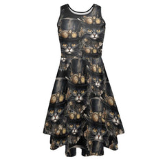 Steamcat Oscar Gold Eyes Party Dress - Thicker Fabric