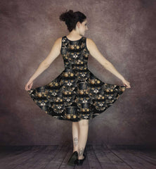 Steamcat Oscar Gold Eyes Party Dress - Thicker Fabric