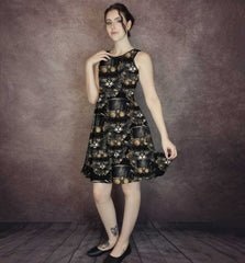 Steamcat Oscar Gold Eyes Party Dress - Thicker Fabric