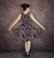 Purple Steampunk Festival Dress, Purple Gothic Dress
