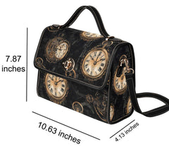 Steampunk Clockwork Satchel Bag - Gold & Black Gears Design