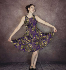 Purple Steampunk Festival Dress, Purple Gothic Dress