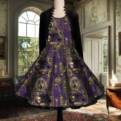 Purple Steampunk Festival Dress, Purple Gothic Dress