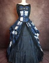 Doctor Who Police Box Corset Gown - Doctor Who Wedding Dress - Tardis Dress