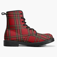 Red Tartan Combat Boots - Royal Stewart Tartan Boots (JPRTAR)