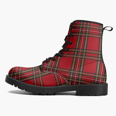 Red Tartan Combat Boots - Royal Stewart Tartan Boots (JPRTAR)