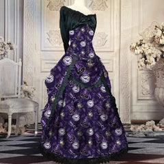 Purple Quirky Steampunk Top Hats and Pocket Watches - Victorian Corset Gown
