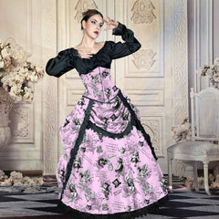 Pink Alice in Wonderland Victorian Corset Gown - Made to Measure