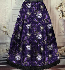 Purple Quirky Steampunk Top Hats and Pocket Watches - Victorian Corset Gown