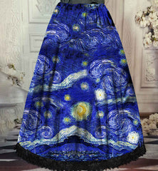 Van Gogh Starry Night Corset and Bustle Gown - Made to Measure, Plus Size Friendly