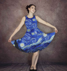 Van Gogh Starry Night Party Dress - Art Gallery Dress