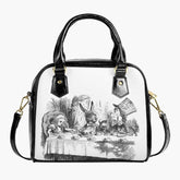 Alice in Wonderland Vintage Illustrations Black and White Shoulder Purse (JPVINBW2)