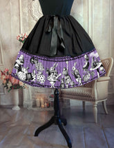 Violet Alice in Wonderland Full Skirt - Purple Alice Gothic Rockabilly Full Skirt