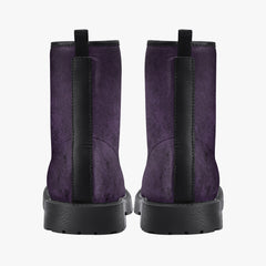 Purple Gothic Grunge Lace Up Combat Boots - Gothic Purple Boots (JPREG68)