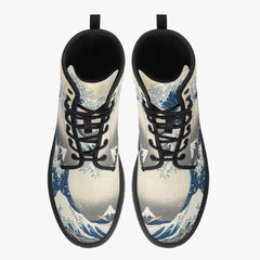 The Great Wave Boots - Lace Up Combat Boots (JPREG32)