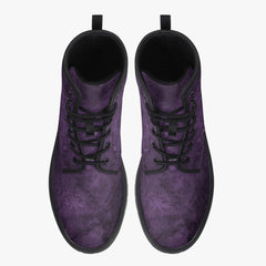 Purple Gothic Grunge Lace Up Combat Boots - Gothic Purple Boots (JPREG68)