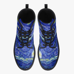 Van Gogh Starry Night Lace Up Combat Boots (JPREGVGS)