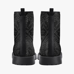 Gothic Grey and Black Lace, Lace up Combat Boots -  (JPREG81)