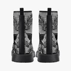 Gothic Raven Lace Up Combat Boots - Dark Raven emo boots (JPREG58)