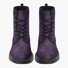 Purple Gothic Grunge Lace Up Combat Boots - Gothic Purple Boots (JPREG68)
