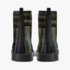 Vintage Books Combat Boots - Dark Academia Aesthetic Shoes - Librarian Boots (JPVINBOOKS)