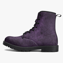 Purple Gothic Grunge Lace Up Combat Boots - Gothic Purple Boots (JPREG68)