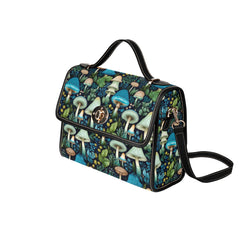 Mushroomcore Shoulder Satchel - Blue and Green Mushroom Bag (AMUSHSATCH2)