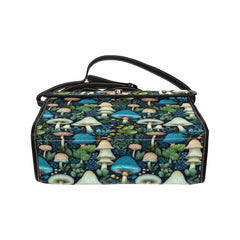 Mushroomcore Shoulder Satchel - Blue and Green Mushroom Bag (AMUSHSATCH2)