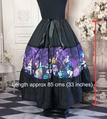 Alice in Wonderland - Dark Alice Purple and Turqoise Full Skirt