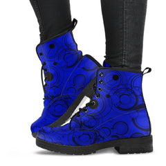 Doctor Who Gallifreyan Blue Lace Up Combat Boots (REG56)