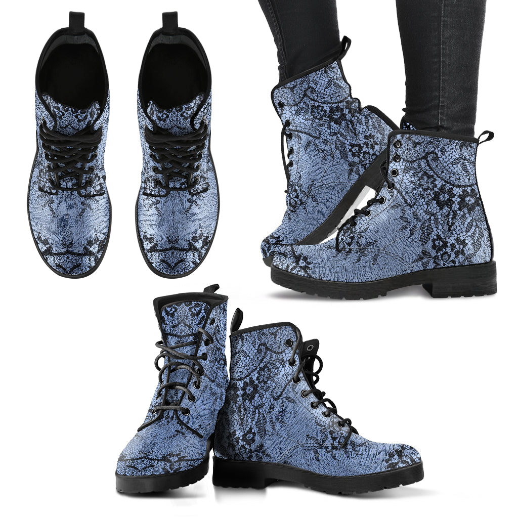 Baby Blue Gothic Lace Boots (REG7)