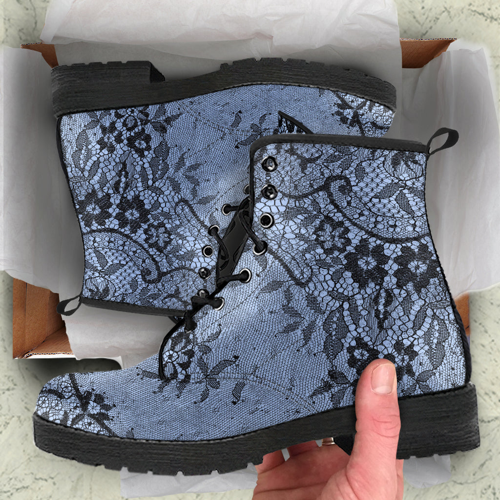 Baby Blue Gothic Lace Boots (REG7)