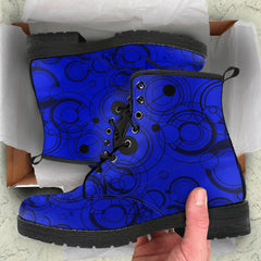 Doctor Who Gallifreyan Blue Lace Up Combat Boots (REG56)