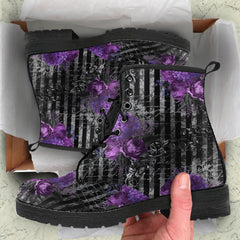 Silver Steampunk Purple Rose - (REGSSPR)