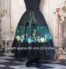 Alice in Wonderland - Deep Green Tea Party Skirt
