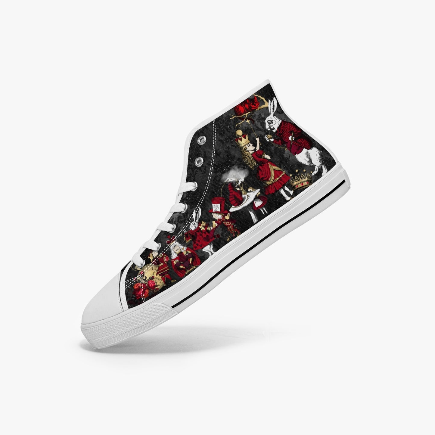 Alice in Wonderland Queen of Hearts Hi Top Sneakers (JPSNRG1)