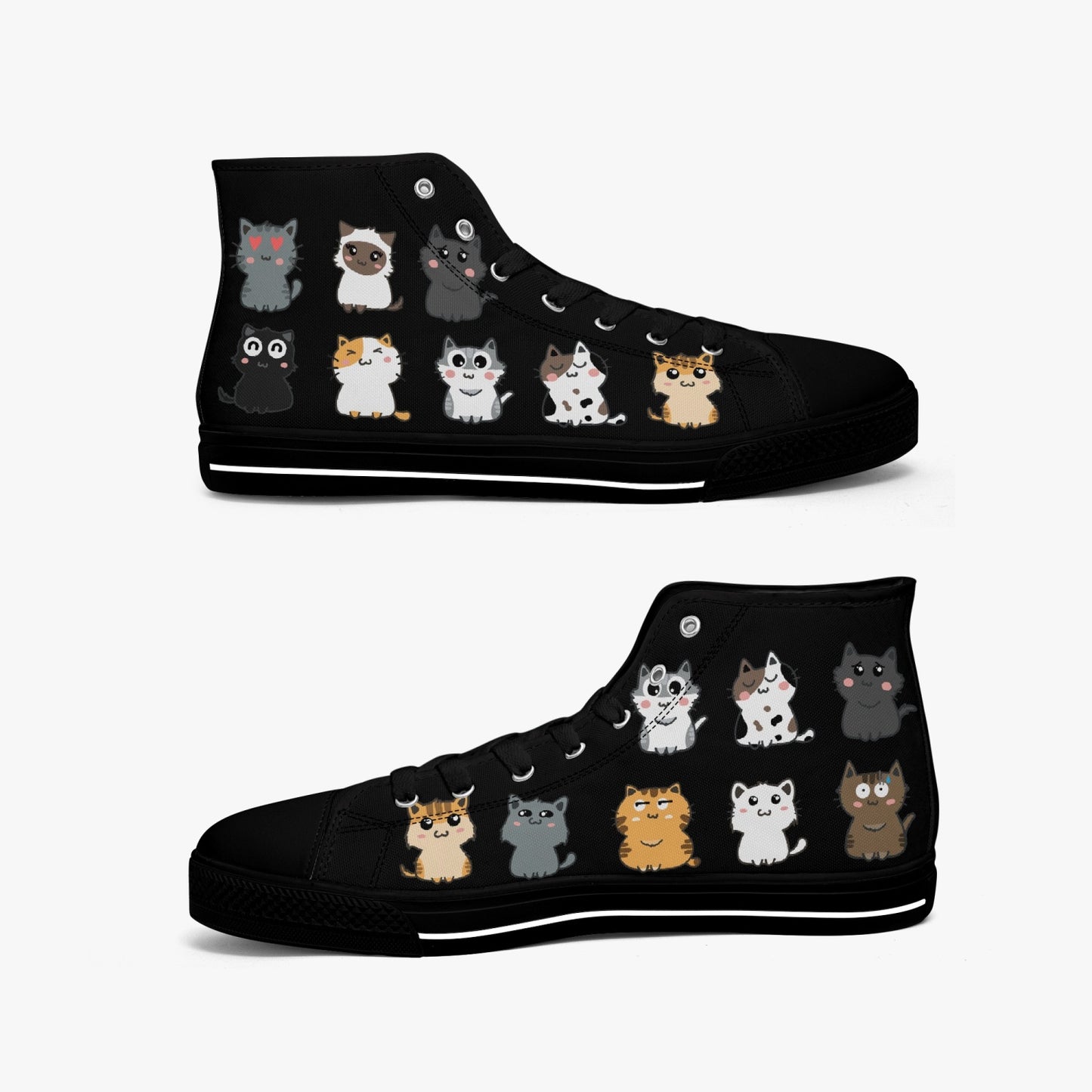 Cute Cats Hi Top Sneakers for Cat Lovers (JPSN11)