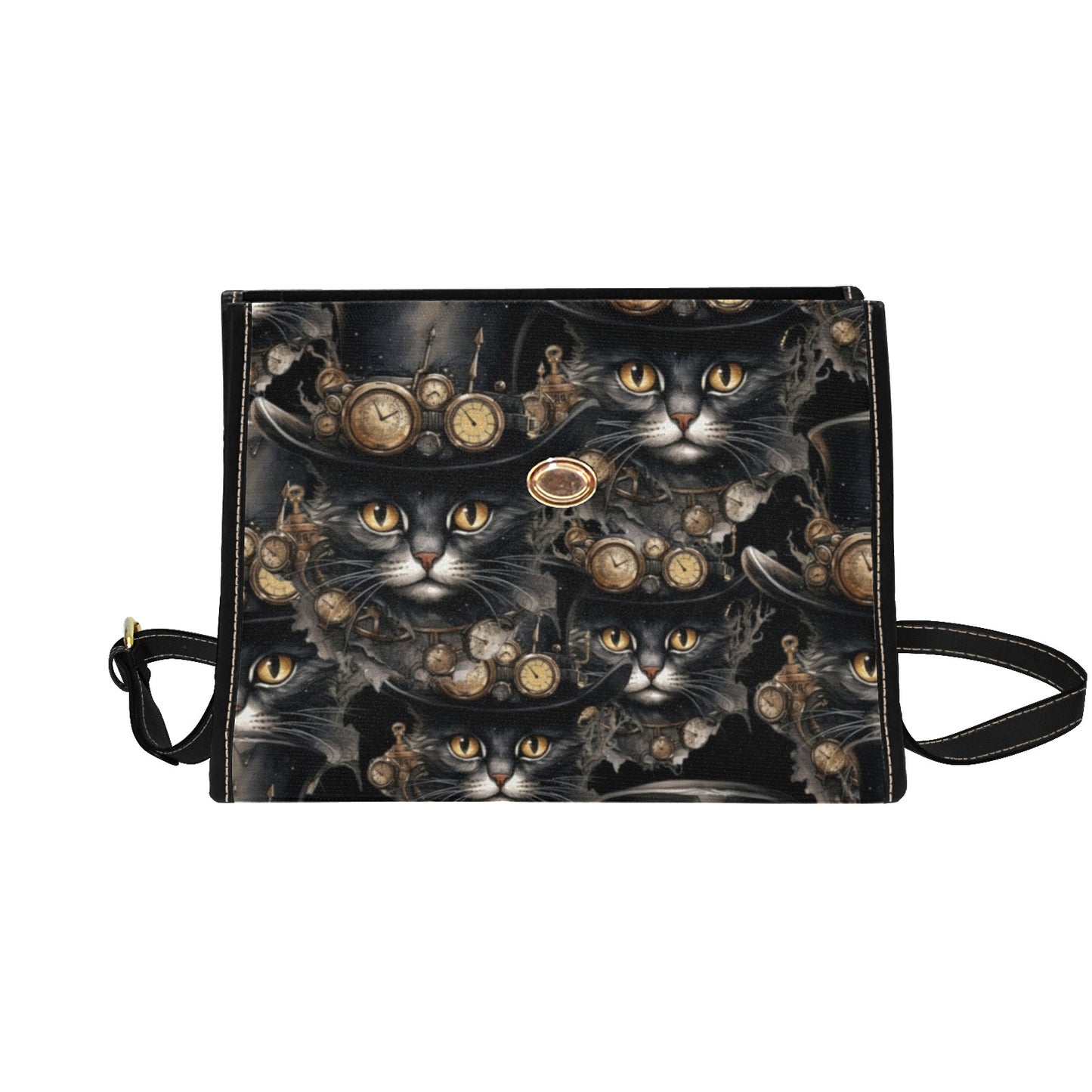 Steamcat Satchel Bag - Steampunk Kitty Cat Shoulder Purse (ASTEAMC1)