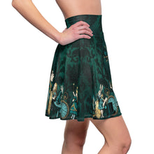 Load image into Gallery viewer, Alice in Wonderland Green and Gold Gothic Skirt
