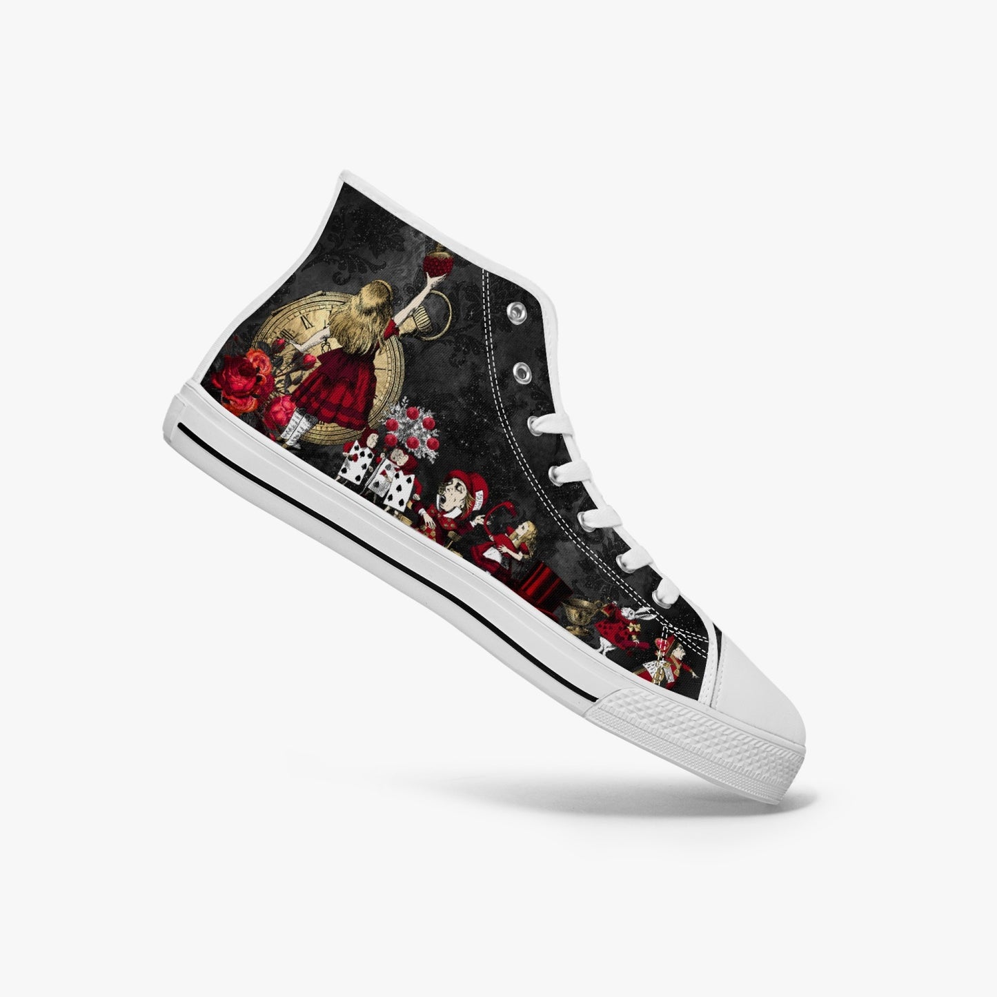 Alice in Wonderland Queen of Hearts Hi Top Sneakers (JPSNRG1)