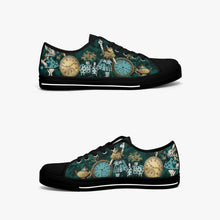 Load image into Gallery viewer, Alice in Wonderland Green Lo Top Sneakers - Green and Turquoise Mad Hatter Tea Party Shoes (JP3992)
