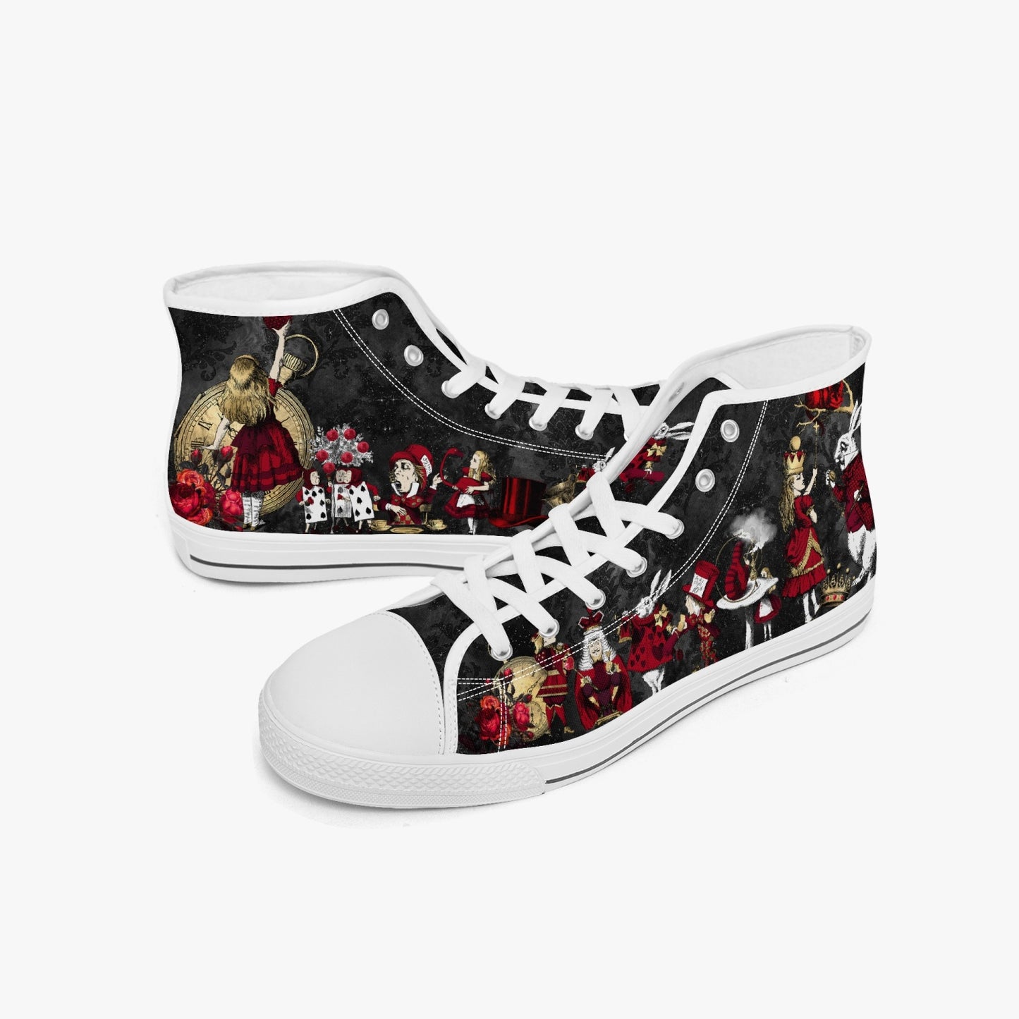 Alice in Wonderland Queen of Hearts Hi Top Sneakers (JPSNRG1)