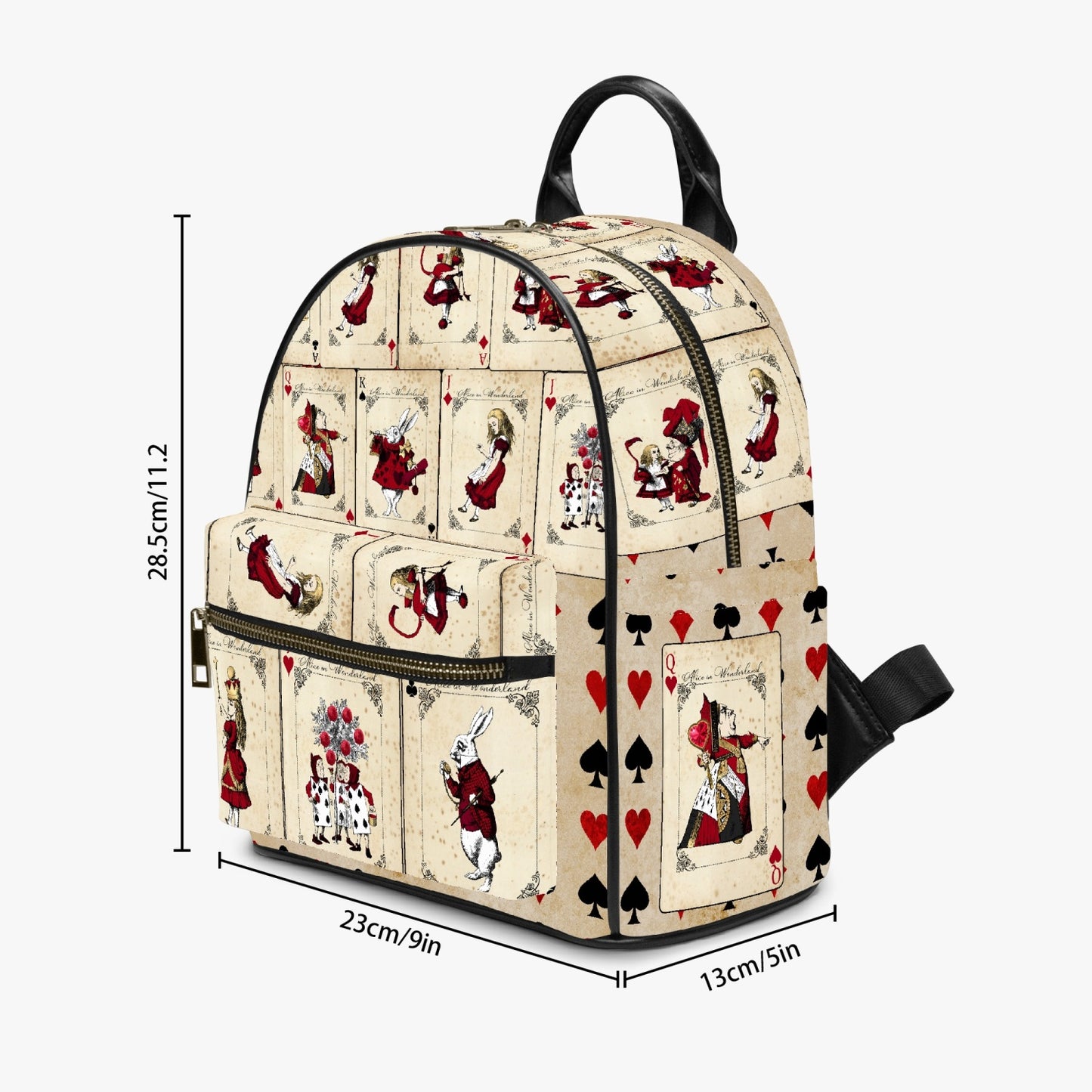 Alice in Wonderland Vintage Playing Cards Backpack - Cute Alice  Back Pack (JPBP1)