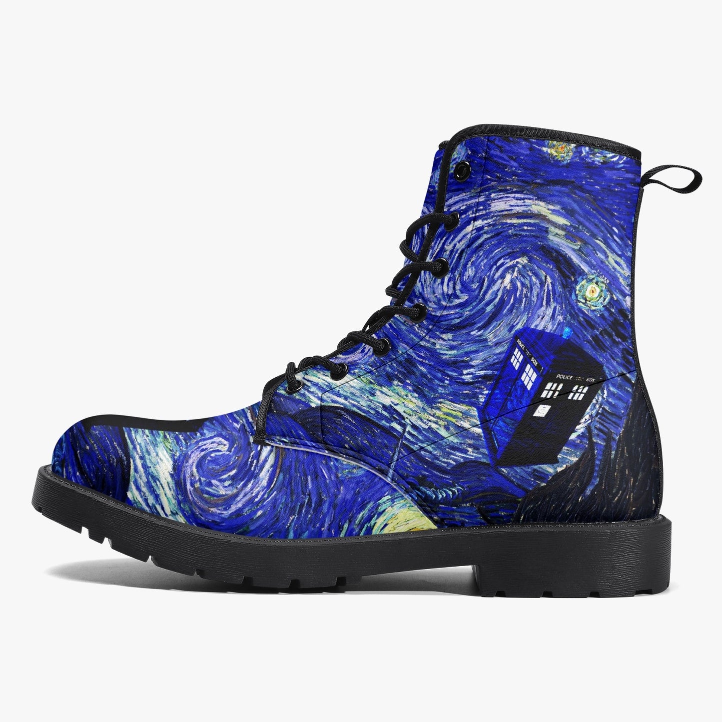 Van Gogh and The Doctor Combat Boots - Artistic Version (JPREG49)