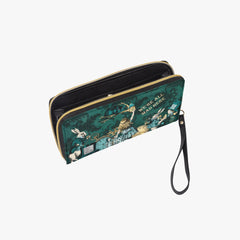 Alice in Wonderland Green Zipper Wallet - Alice Quote Purse (JPZCWG)
