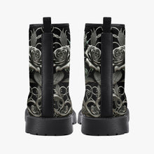 Load image into Gallery viewer, Black and Silver Filligree Roses Gothic Boots - (JPREGAISF)
