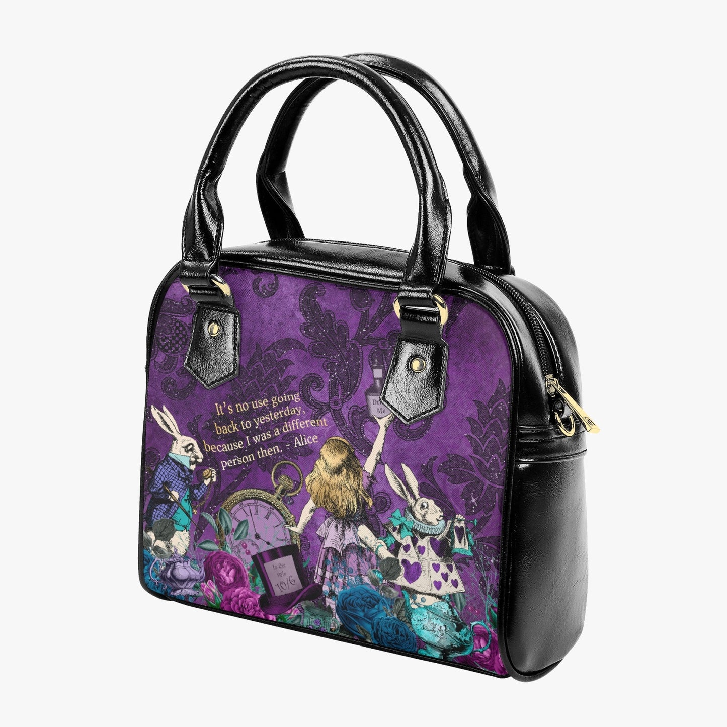 Alice in Wonderland Gothic Purple Handbag - Alice in Wonderland Purse - Mad Hatter Tea Party Accessory (JPHB94RQ)